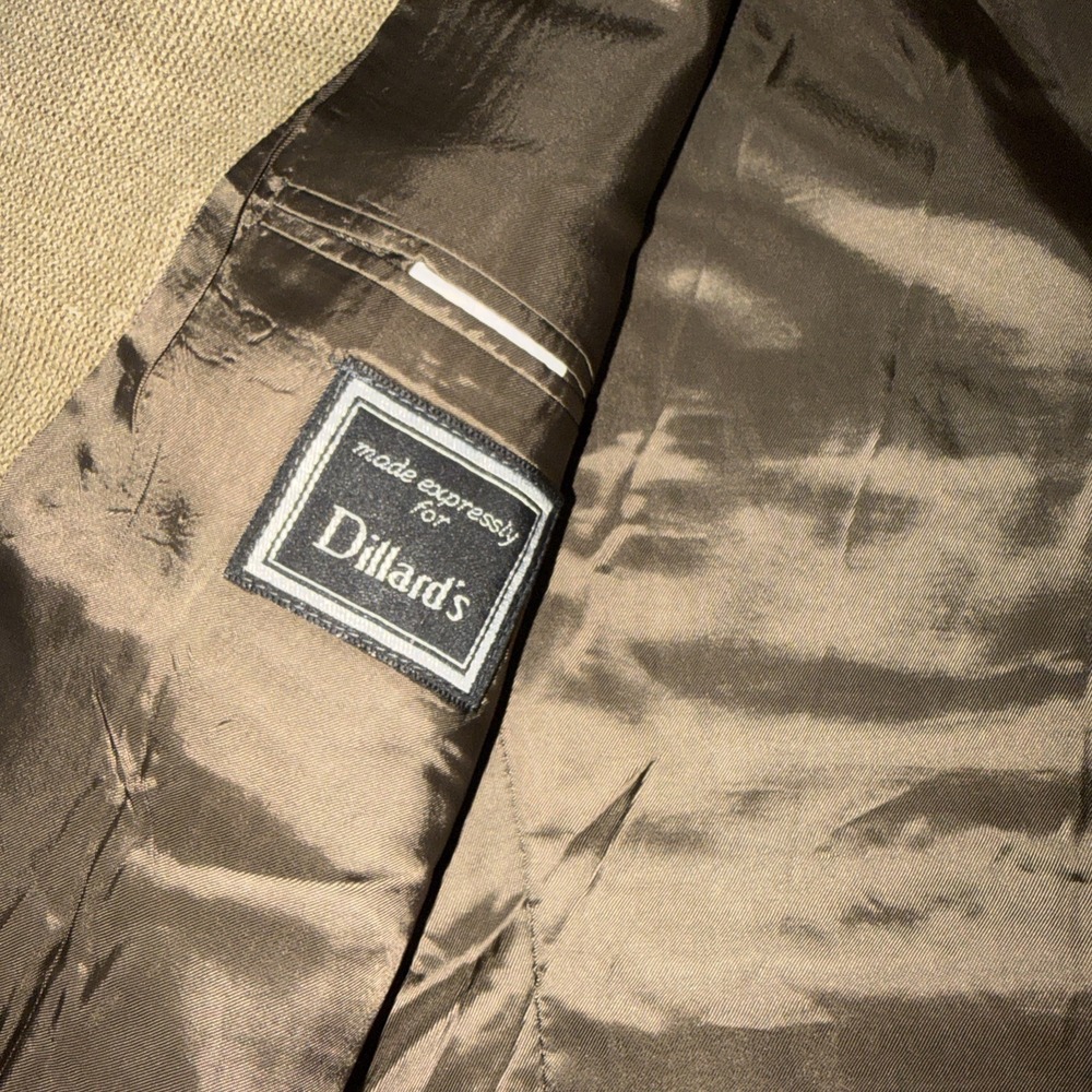 VTG Ralph Lauren Glen Plaid Blazer 42 T Silk Wool And Linen Blend Light Weight - Picture 5 of 11